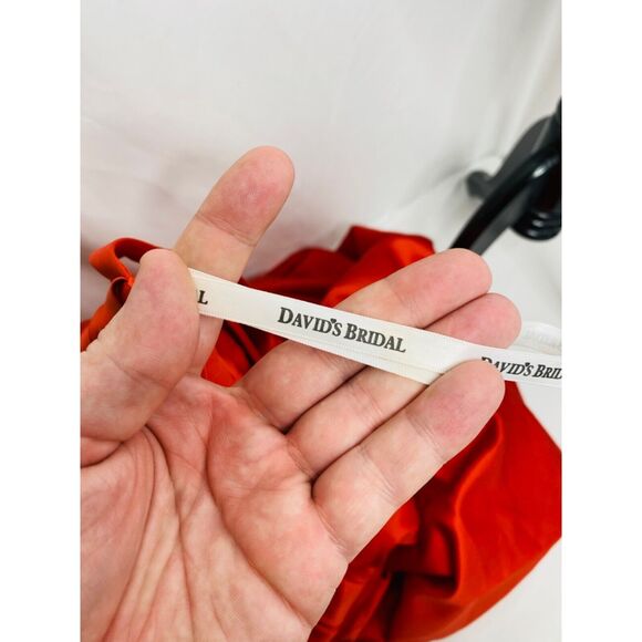 David’s Bridal Women’s Bridesmaids Dress Redish-Orange Full Length Size 16 - Picture 9 of 10